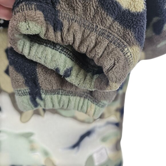 Mens Winter Outdoor Warm Soft Cozy Fleece Green Brown Camo Cowl Neck Sweater S - Picture 4 of 15